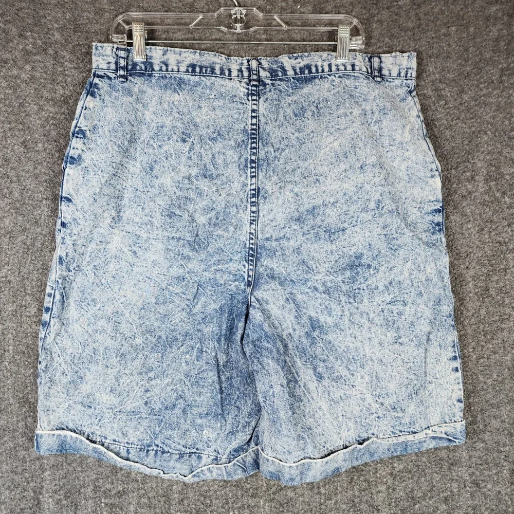 Forelli Internazionale Denim Shorts Womens 18 Acid Wash High Rise Pleated EUC